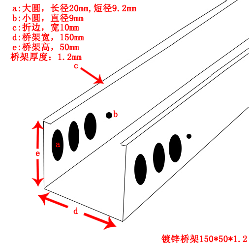 鍍鋅電纜橋架規(guī)格結(jié)構(gòu)圖